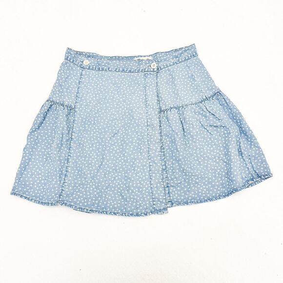 Madewell Chambray Flower Patterned Daisy Print Flare Skirt Size 12 NWT - Picture 1 of 8